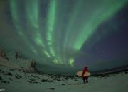 Sarki fény alatt szörföznek  surf surfer